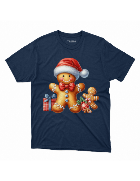 KOSZULKA DZIECIĘCA Piernik w czapce mikołaja i muchą