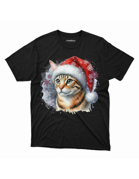 KOSZULKA DZIECIĘCA Świąteczny kotek w czapce mikołaja