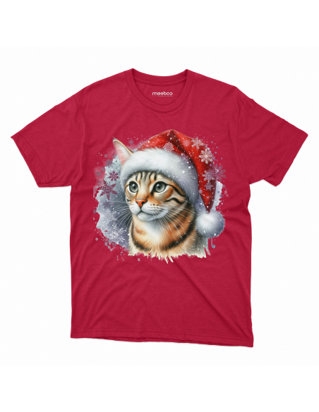 KOSZULKA DZIECIĘCA Świąteczny kotek w czapce mikołaja