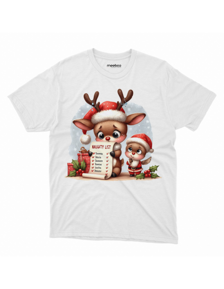 KOSZULKA DZIECIĘCA Reniferek w świątecznej czapce czytający list