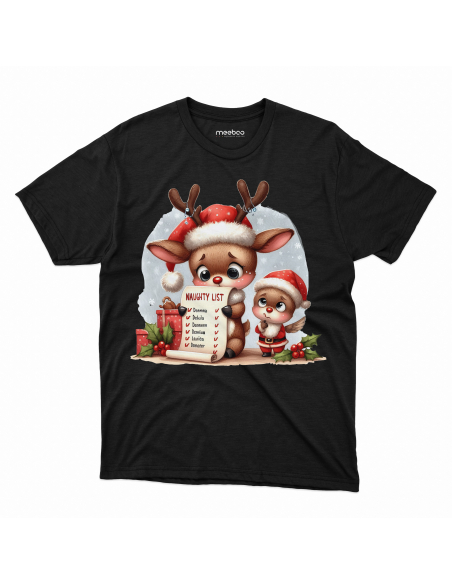 KOSZULKA DZIECIĘCA Reniferek w świątecznej czapce czytający list