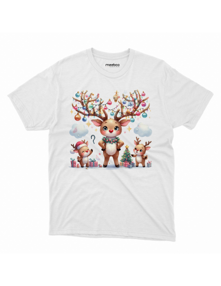 KOSZULKA DZIECIĘCA Renifer z bombkami na porożu