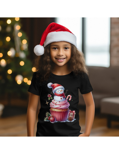 KOSZULKA DZIECIĘCA Babeczka z bałwanem w czapce mikołaja