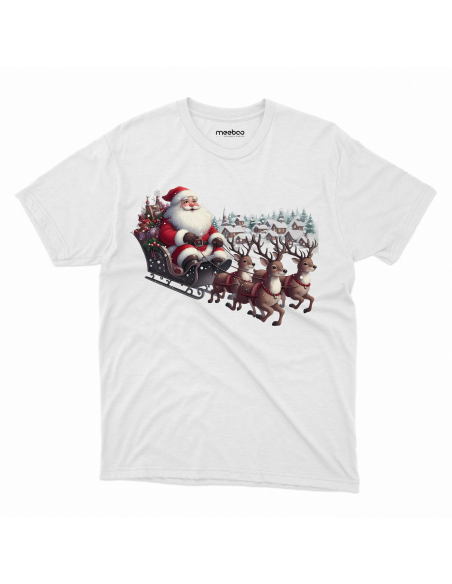 KOSZULKA DZIECIĘCA Sanie z reniferami i mikołajem