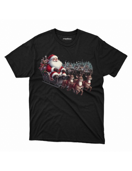 KOSZULKA DZIECIĘCA Sanie z reniferami i mikołajem