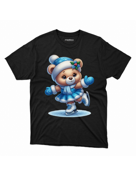 KOSZULKA DZIECIĘCA Miś w sukience na łyżwach