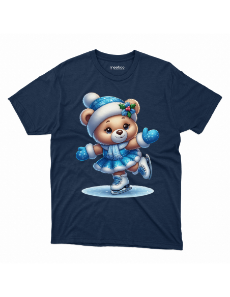 KOSZULKA DZIECIĘCA Miś w sukience na łyżwach