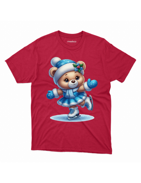 KOSZULKA DZIECIĘCA Miś w sukience na łyżwach