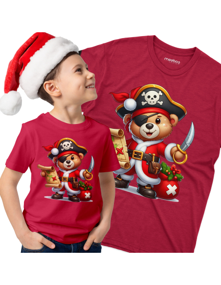 KOSZULKA DZIECIĘCA Miś pirat z mapą i mieczem