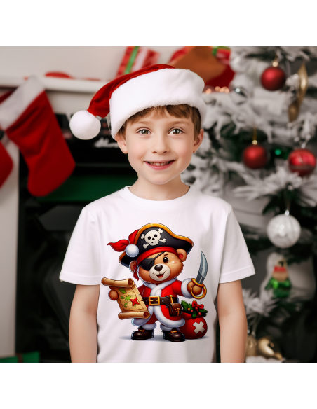 KOSZULKA DZIECIĘCA Miś pirat z mapą i mieczem