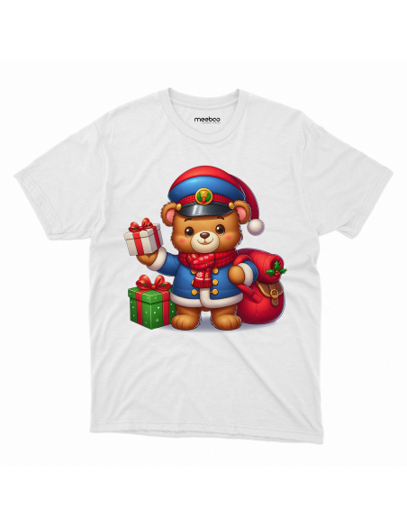 KOSZULKA DZIECIĘCA Miś z plecakiem i prezentami