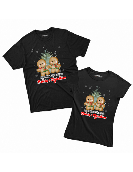 Zestaw KOSZULKA MĘSKA + KOSZULKA DAMSKA Moje pierwsze święta z babcią i dziadkiem