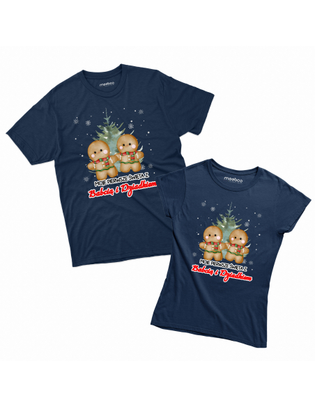 Zestaw KOSZULKA MĘSKA + KOSZULKA DAMSKA Moje pierwsze święta z babcią i dziadkiem