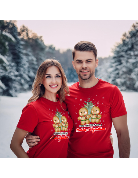 Zestaw KOSZULKA MĘSKA + KOSZULKA DAMSKA Moje pierwsze święta z babcią i dziadkiem