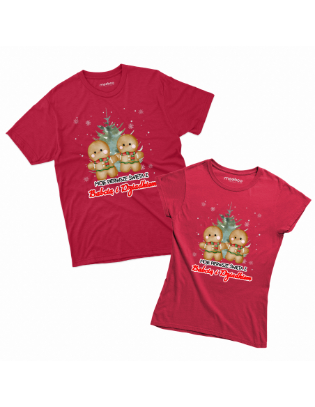 Zestaw KOSZULKA MĘSKA + KOSZULKA DAMSKA Moje pierwsze święta z babcią i dziadkiem