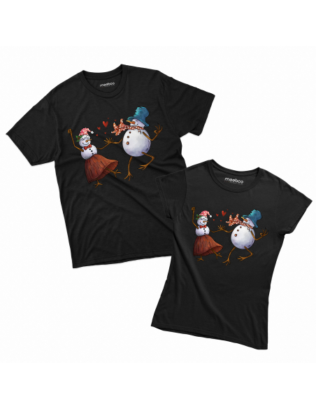 Zestaw KOSZULKA MĘSKA + KOSZULKA DAMSKA Tańczące bałwany