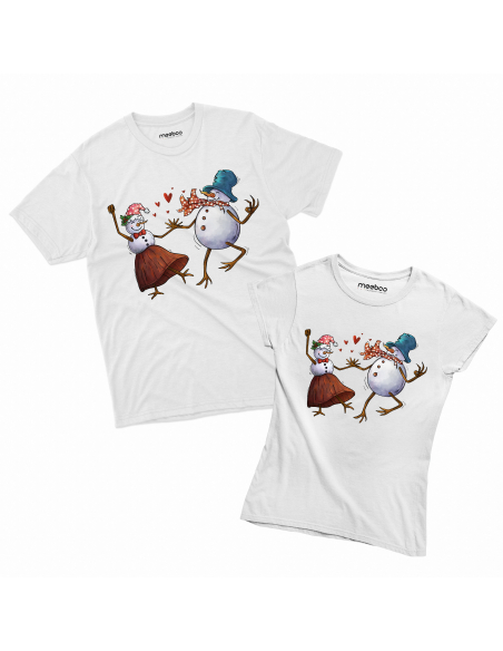 Zestaw KOSZULKA MĘSKA + KOSZULKA DAMSKA Tańczące bałwany