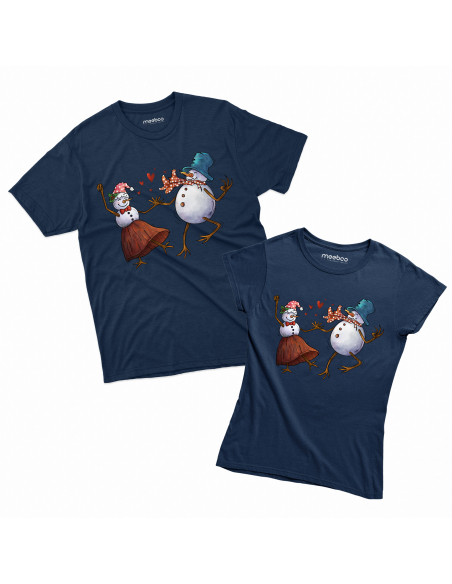 Zestaw KOSZULKA MĘSKA + KOSZULKA DAMSKA Tańczące bałwany