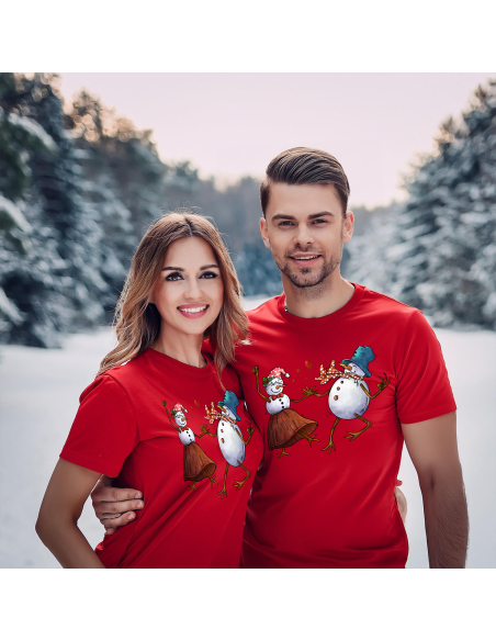 Zestaw KOSZULKA MĘSKA + KOSZULKA DAMSKA Tańczące bałwany