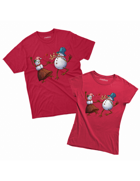 Zestaw KOSZULKA MĘSKA + KOSZULKA DAMSKA Tańczące bałwany