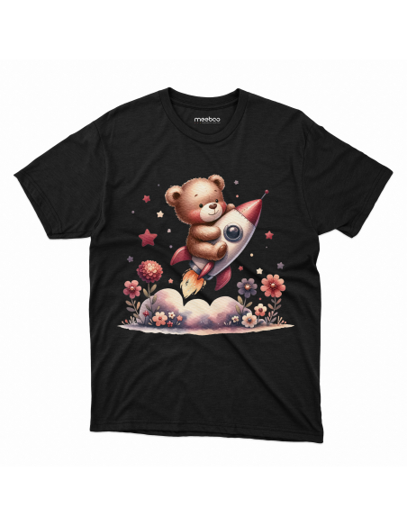 KOSZULKA DZIECIĘCA Miś lecący rakietą