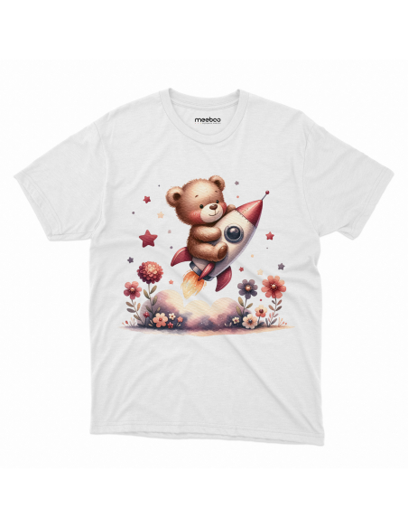 KOSZULKA DZIECIĘCA Miś lecący rakietą