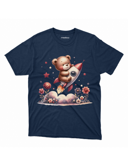 KOSZULKA DZIECIĘCA Miś lecący rakietą