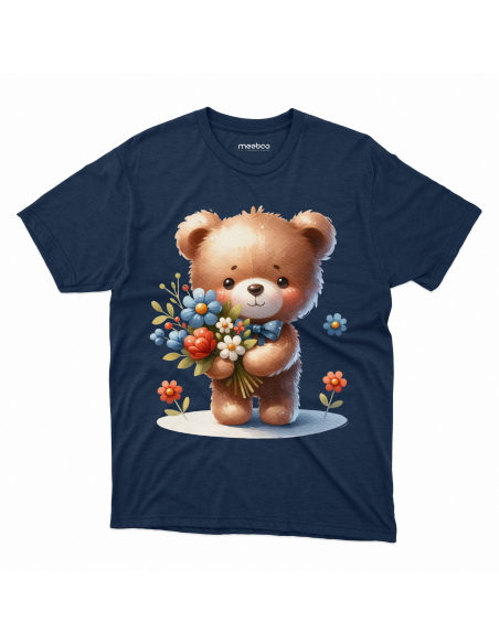 KOSZULKA DZIECIĘCA Miś z bukietem kwiatów