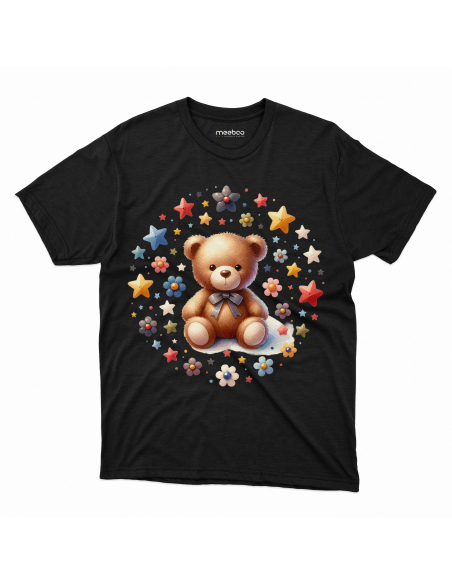 KOSZULKA DZIECIĘCA Miś wśród gwiazdek i kwiatków