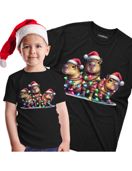 KOSZULKA DZIECIĘCA Kapibara zabawa lampkami