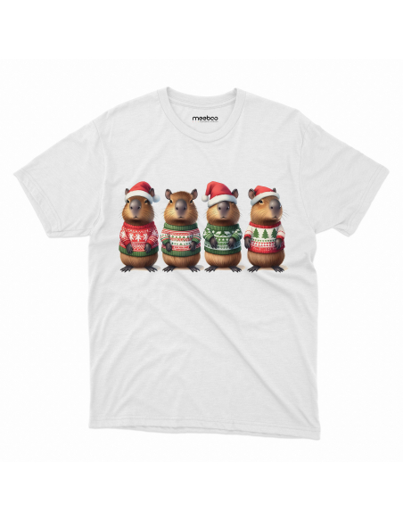 KOSZULKA DZIECIĘCA Kapibary w świątecznych sweterkach