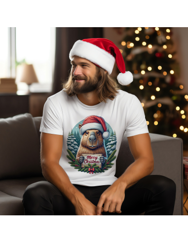 KOSZULKA MĘSKA Kapibara Merry Christmas