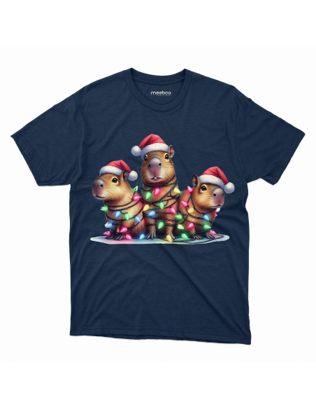 KOSZULKA MĘSKA Kapibara zabawa lampkami