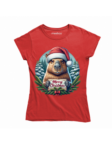 KOSZULKA DAMSKA Kapibara Merry Christmas
