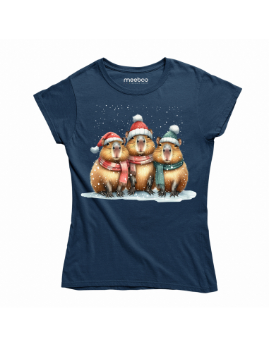 KOSZULKA DAMSKA Kapibary w czapkach...