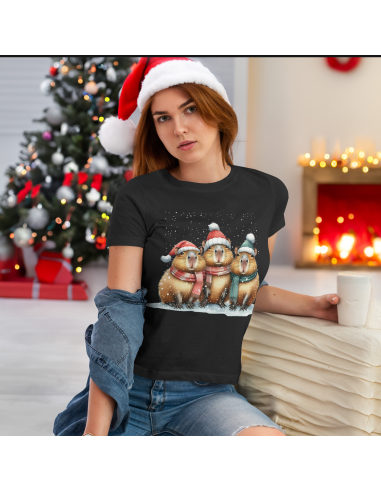 KOSZULKA DAMSKA Kapibary w czapkach...