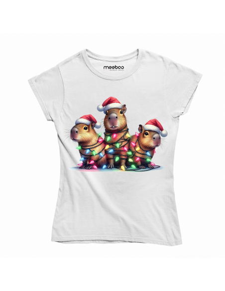 KOSZULKA DAMSKA Kapibara zabawa lampkami