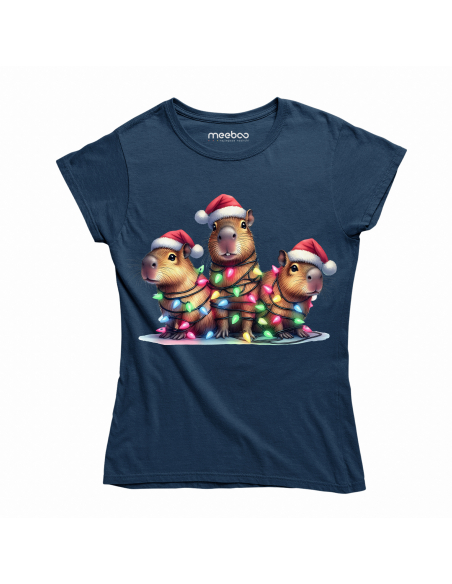 KOSZULKA DAMSKA Kapibara zabawa lampkami