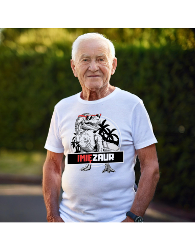 KOSZULKA MĘSKA Twoje imię + zaur