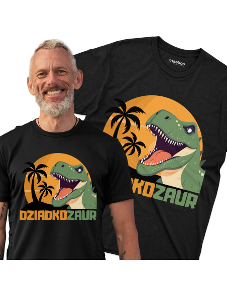 KOSZULKA MĘSKA Dziadkozaur z palmami