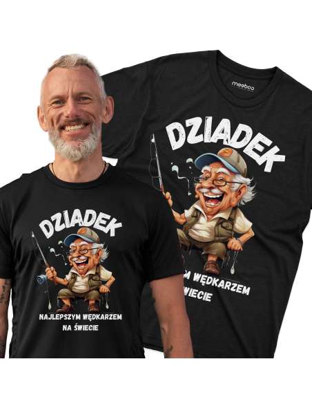 KOSZULKA MĘSKA Dziadek najlepszym wędkarzem na świecie