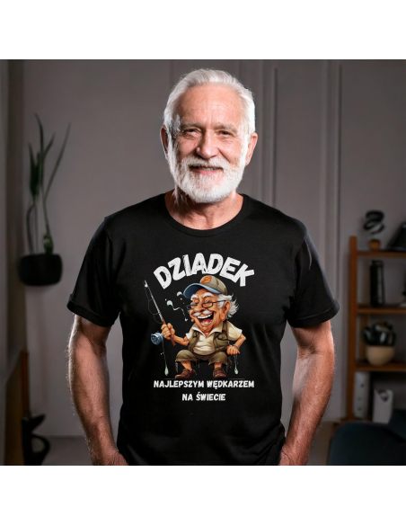 KOSZULKA MĘSKA Dziadek najlepszym wędkarzem na świecie
