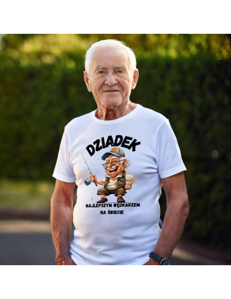 KOSZULKA MĘSKA Dziadek najlepszym wędkarzem na świecie