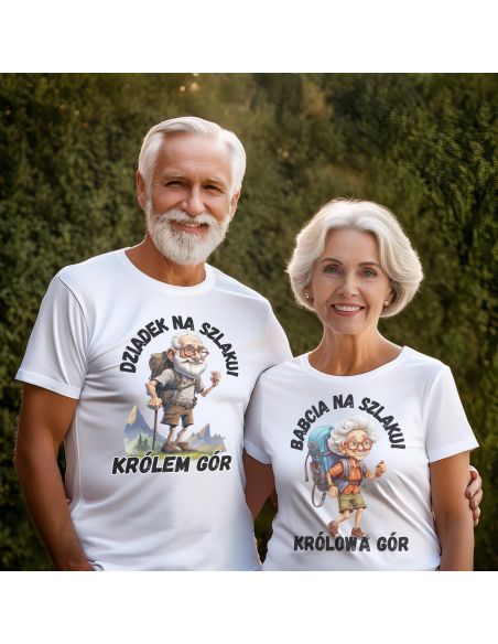 Zestaw KOSZULKA MĘSKA + KOSZULKA DAMSKA Dziadkowie na szlaku