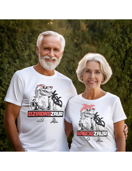 Zestaw KOSZULKA MĘSKA + KOSZULKA DAMSKA Dziadkozaury