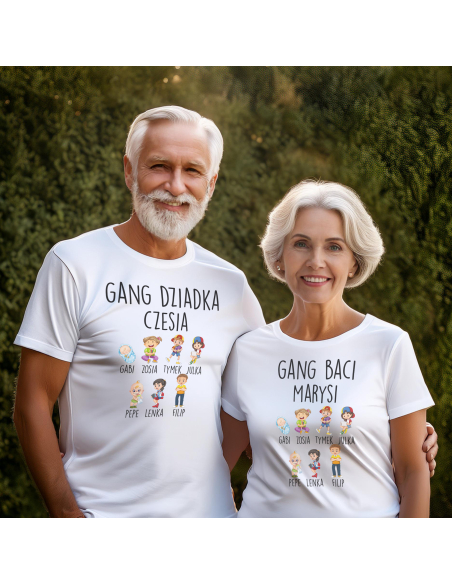 Zestaw KOSZULKA MĘSKA + KOSZULKA DAMSKA Gang babci i dziadka