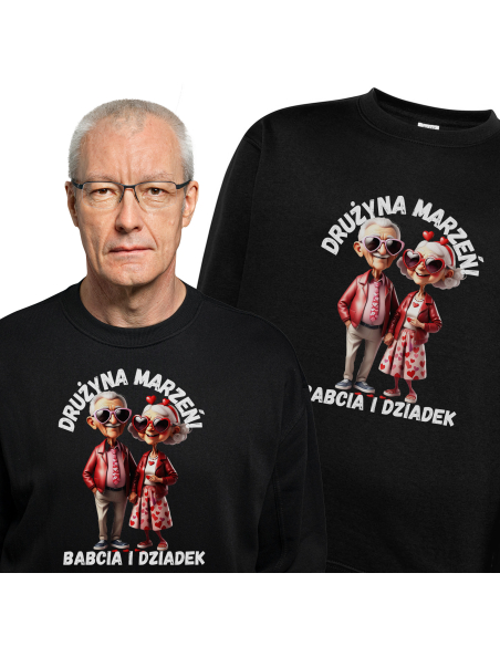 BLUZA BEZ KAPTURA MĘSKA Drużyna marzeń - Babcia i dziadek
