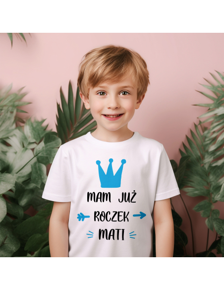 Koszulka/Body Dziecięce "Mam już roczek + Twoje imię" Czarna | Wysoka jakość