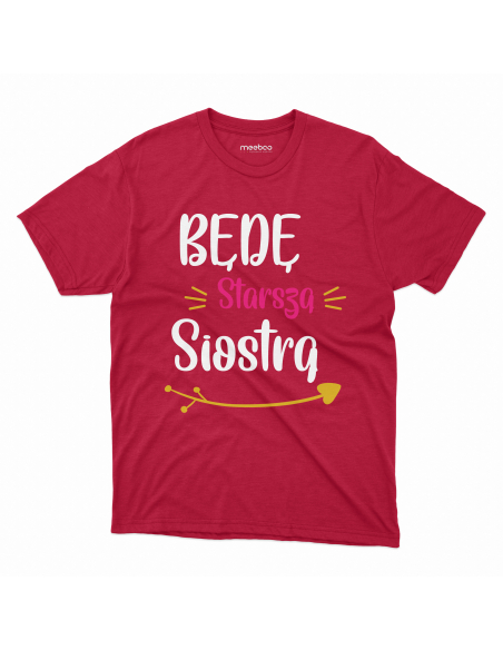 Koszulka Dziecięca "Będę starszą siostrą" Czarna | 100% Bawełna