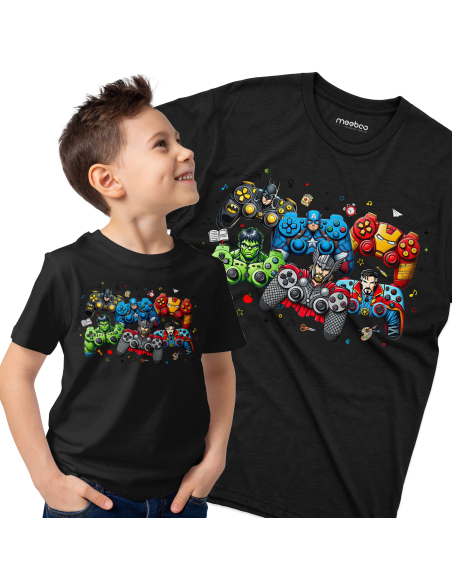 Koszulka Dziecięca "Pady Avengers" Czarna | Fanowski nadruk